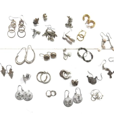 Lot of (25) - Complete Matching Earring Pairs 925 Sterling Silver 70g
