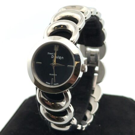 26mm Steel by Design Ladies Quartz Stainless Steel Wristwatch w/ New Battery