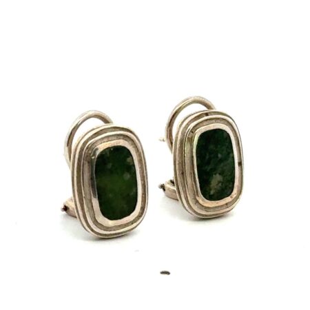 .925 Jadeite Mega Back Earrings, 10.4g