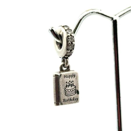 Pandora .925 Sterling Silver Happy Birthday Best Wishes Charm, 3.43g