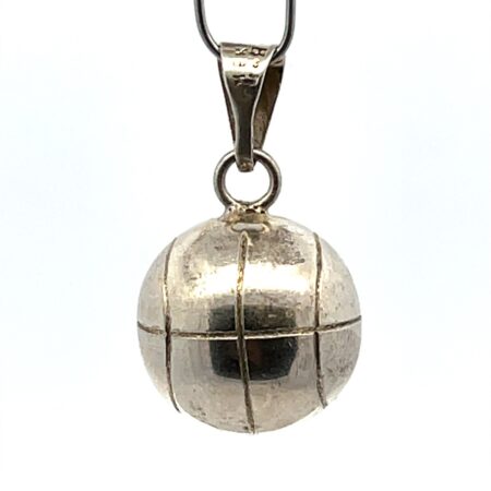 Vintage Sterling Silver 21.8mm Jingle Bell Basketball Charm 16.3 Grams