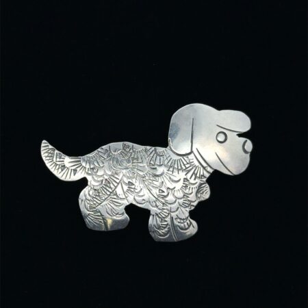Vintage Bruce Wood 925 Sterling Silver Dog Brooch/Pin, Signed, 5.4g