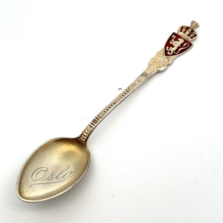 925 Sterling Silver Norway Red Enamel Souvenir Spoon 11g