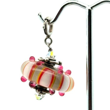 .925 Sterling Silver Murano Glass Charm Bead, 8.8g