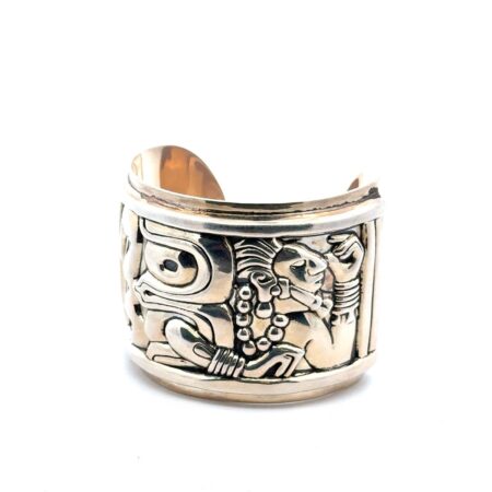 Casa De Oro .925 Sterling Silver Aztec Revival Cuff Bracelet, 93.0g