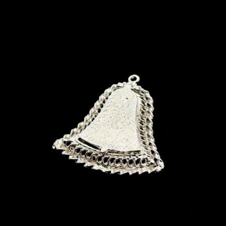 925 Sterling Silver Christmas Bell Scrollwork Locket Pendant, 5.9g