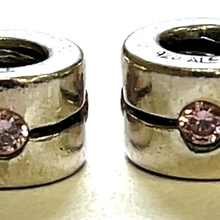 2 Pandora ALE 925 Sterling Silver Sirius Pink CZ Charms# 790172PCZ