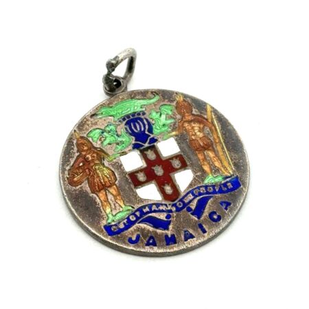ILM Sterling England Jamaican Coat Of Arms Charm/Medallion, 5.6g
