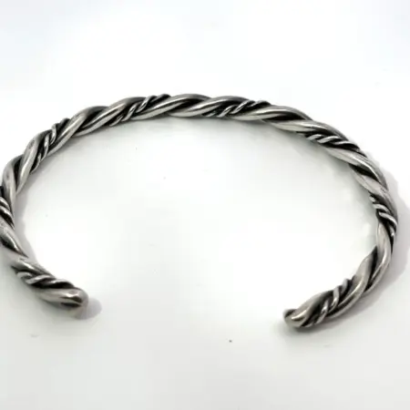 6.5 Inch Twisted 925 Sterling Silver Cuff Bracelet - 12.0 Grams