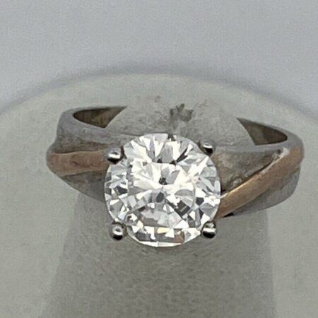 RS Covenant Silver Engagement/ Wedding Ring/Sz 5 CZ Stone