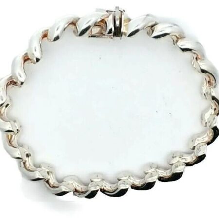 925 Sterling Silver San Marco 7.75" Bracelet With Safety Clasp 22.0 Grams