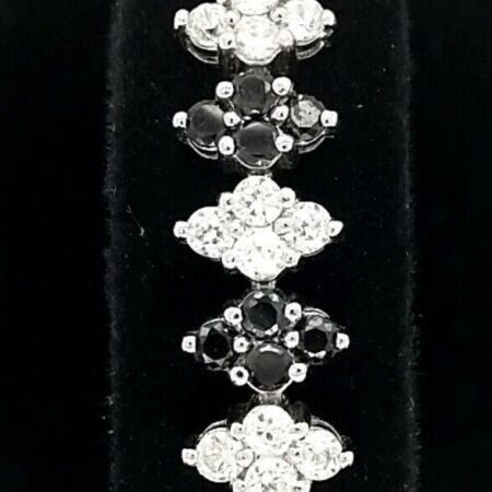 925 Sterling Silver Onyx And CZ'S 7 Inch Bracelet 21.5 Grams Marked Thailand.