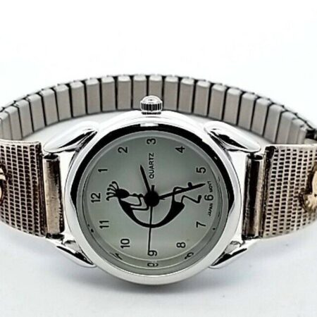 Sterling Silver And 1/20 12k Gf Navajo Watch Stretchable Band