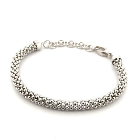 6-8” Adjustable Milor Italy 925 Sterling Silver Popcorn Chain Bracelet 9.1g