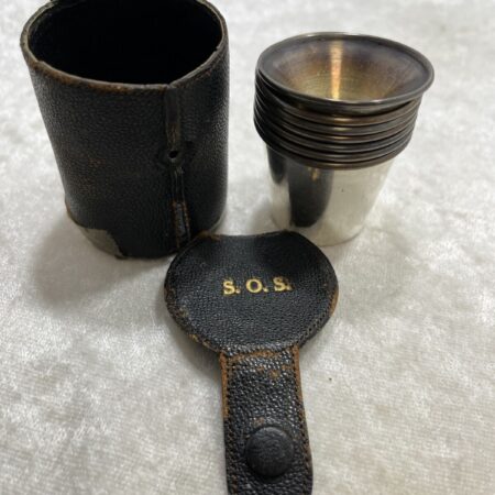 Vintage P. H. Locklin & Sons Sterling Silver 6 Shot Glass Set W/ Funnel & Case