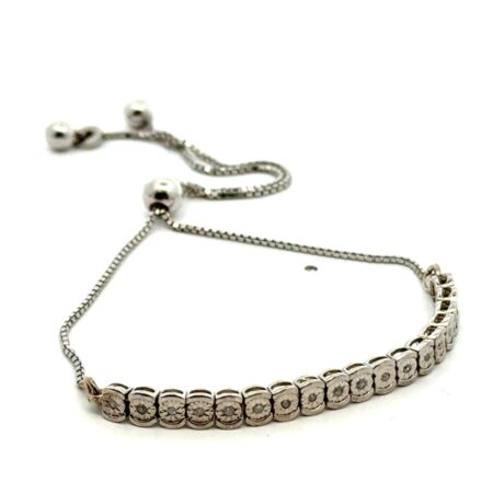 .925 Sterling Silver Slider Lariat Bracelet, 3.3g