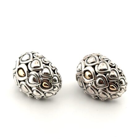 A by John Hardy 925 Sterling Silver & 14k Gold Accented Earrings 14.1g