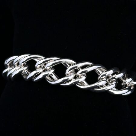 7” Italy 925 Sterling Silver Double Intertwined Link Bracelet 32.3g