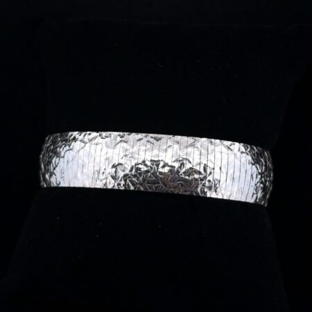 8” Vintage Milor Italy 925 Sterling Silver Etched Panel Bracelet 28.3g