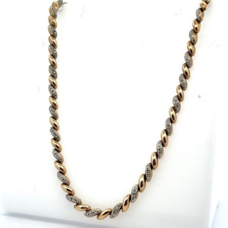 17” Ross Simons 925 Sterling Silver Gold Vermeil San Marco Link Necklace 28.2g