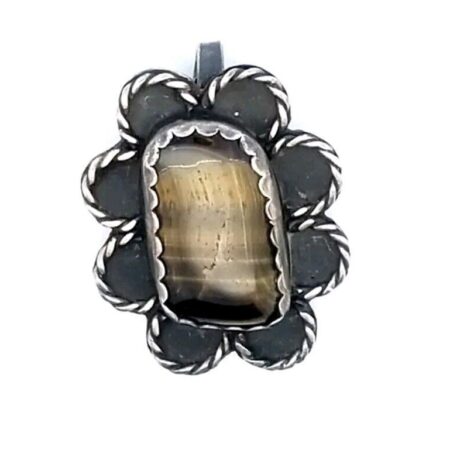 925 Sterling Silver Tiger's Eye Pendant 9.1 Grams