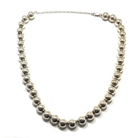 925 Sterling Silver 18” Long, 10mm Wide, Ball Bead Necklace 41.7g