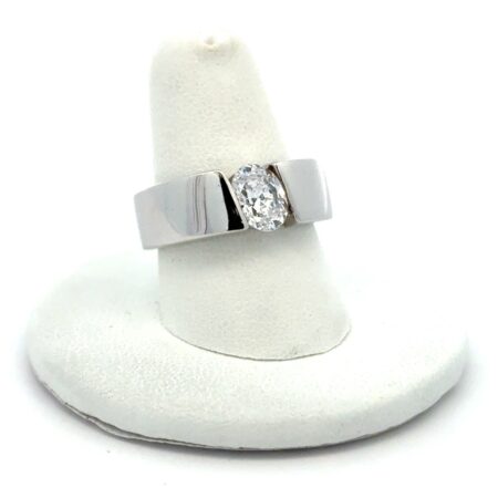 .925 Sterling Silver, Oval CZ Band, Ring Size - 8, 7.0g