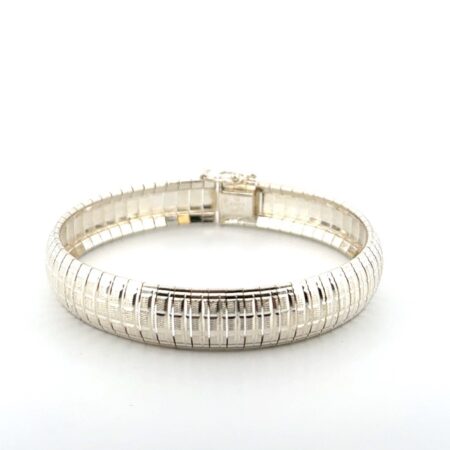 7.5” x 11mm Italy 925 Sterling Silver Panel Link Bracelet 23.2g