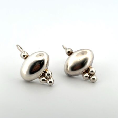925 Sterling Silver Taxco Mexico TR-184 Ball & Dome Dangle Earrings 13.9g