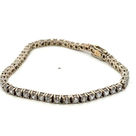 7.5” .925 Gold Vermeil CZ 3mm Tennis Bracelet, 11.5g