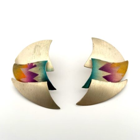 925 Sterling Silver Niobium Pierced Earrings 12.7g