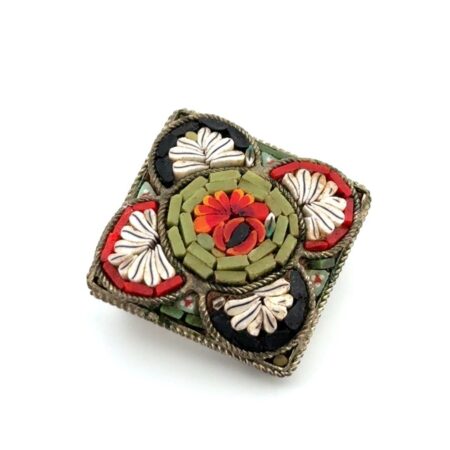 Vintage Italy Micro Mosaic Floral Brooch/Pin 8.3g