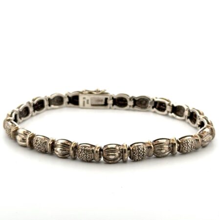 7” Ross Simons 925 Sterling Silver Textured Bead Style Bracelet 16.6g