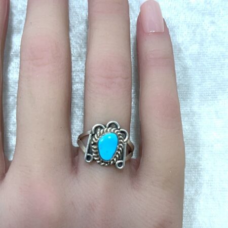 925 Sterling Silver Turquoise Ring 2.7 Grams Size- 6