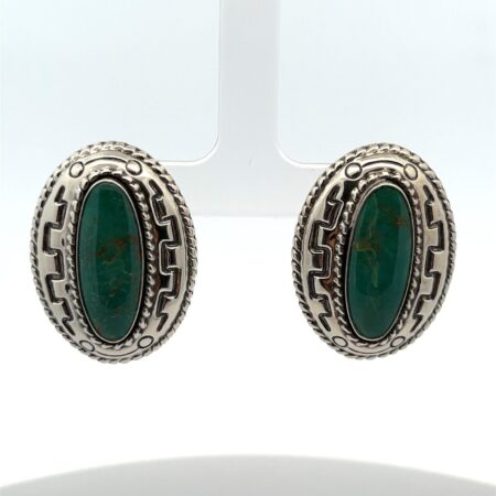 Carolyn Pollack Large Relios Turquoise 925 Sterling Silver Earrings - 11.1 Grams