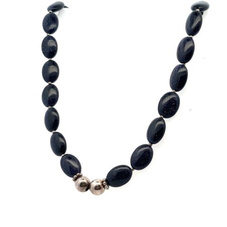 18” Aventurine Feldspar Sunstone Bead Necklace - 925 Sterling Silver - 33.9g￼