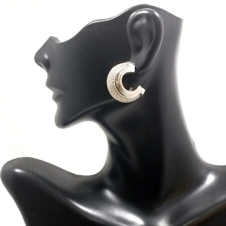 ESPO-SIG Joseph Esposito Sterling Silver Mesh Weave 3D Hoop Earrings 17.2 Grams