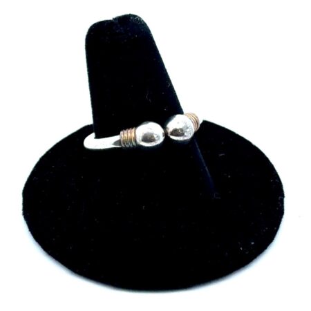 .925 Sterling Silver Double Ball Ring, Size - 7.5, 4.4g