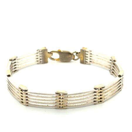 7” Italy 925 Sterling Silver 5 Row Chain Link Bracelet 19.7g