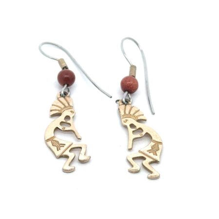 Gold Vermeil .925 Sterling Silver Kokopelli Earrings, 1.6g