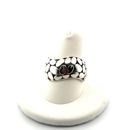 Size: 9 - 925 Sterling Silver Wavy Pebble Band Ring 5.8g