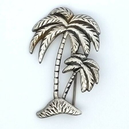 Vintage Sterling Silver Tropical Palm Tree Brooch/Pin  4.3 Grams