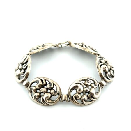 7” x 18mm Danecraft 925 Sterling Silver Swirl Link Bracelet 20.1g