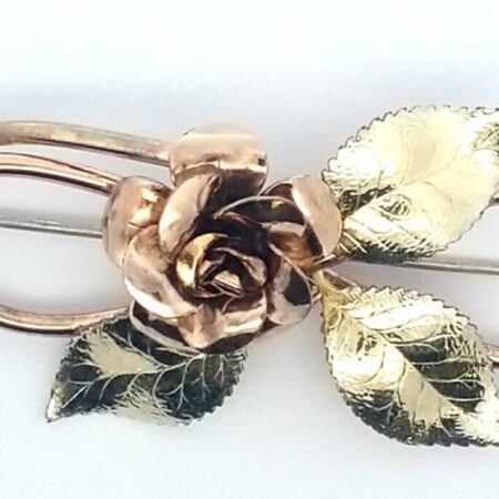 Vintage Krementz Diana 14k Yellow & Rose Gold Plated Pin/Brooch 12.8 Grams