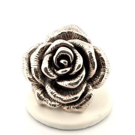 Thailand 925 Sterling Silver Large 3D Rose Flower Pendant 20g