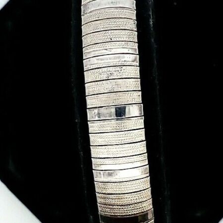 925 Sterling Silver Flexible 8.25" Link Bracelet Diamond Cut Finish 23.2 Grams