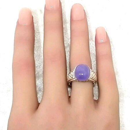 925 Sterling Silver Smokey Amethyst Cabachon Ring 7.8 Grams Size-6
