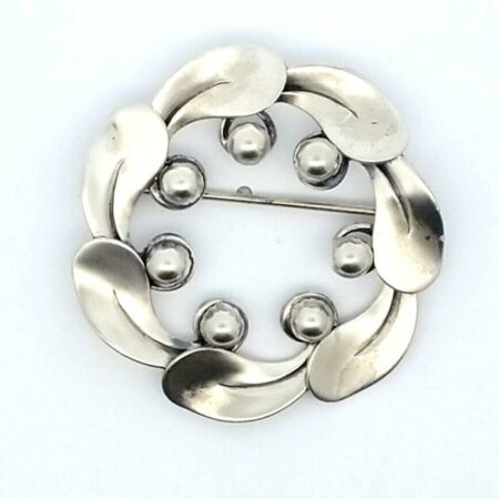 Vintage Beau Sterling Silver Leaf & Berries Wrath Pin/Brooch 5.7 Grams