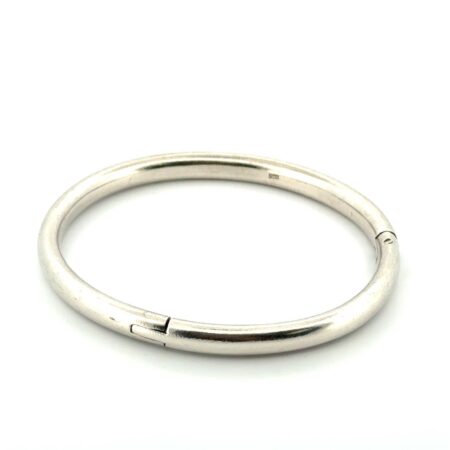 6.75” Solid 900 Silver Hinged Bangle Bracelet 37.3g