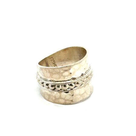 .925 Sterling Silver Mexico Hammered Band, 7.7g